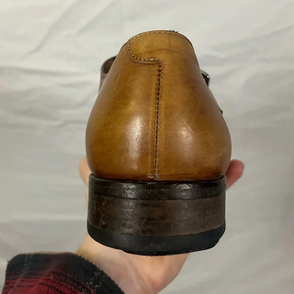 Paul Evans Men’s Leather Tan Monk Strap Loafers-‎ Size 8.5